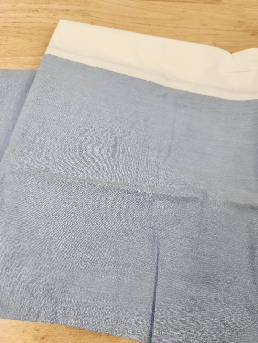 Pottery Barn Kids Blue Chambray Crib Bed Skirt Blue 28